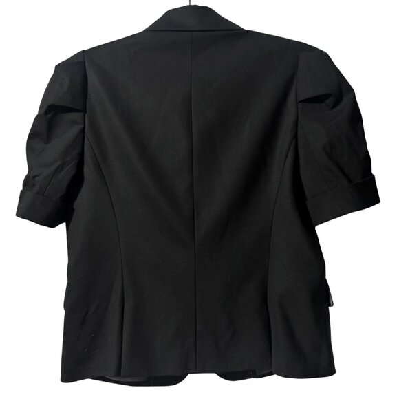 BCBGMAXAZRIA Black Short Sleeve Ruched Blazer – Size M, NWOT - Picture 4 of 11